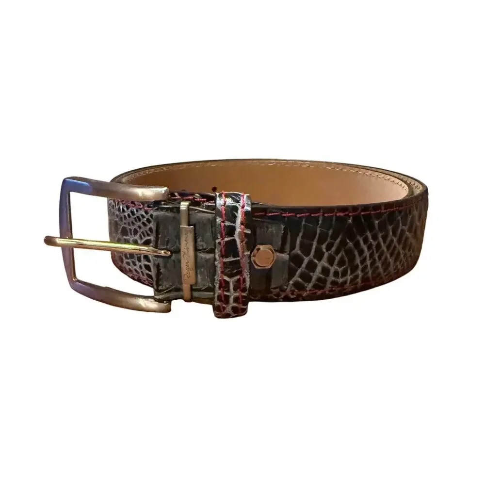Roger Ximenez Vintage Gray Mock Croc Belt Sz. 40
